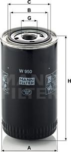 Mann-Filter W 950 - Öljynsuodatin parts5.com