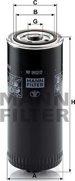 Mann-Filter W 962/2 - Φίλτρο λαδιού parts5.com