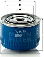 Mann-Filter W 914/2 - Yağ filtresi parts5.com