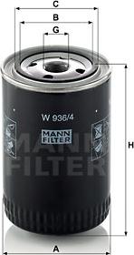 Mann-Filter W 936/4 - Öljynsuodatin parts5.com