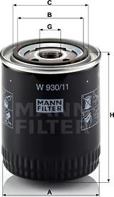 Mann-Filter W 930/11 - Yağ filtresi parts5.com