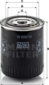 Mann-Filter W 930/12 - Filtru ulei parts5.com