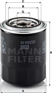 Mann-Filter W 930/26 - Filtro de aceite parts5.com