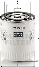 Mann-Filter W 930/20 - Filtru ulei parts5.com