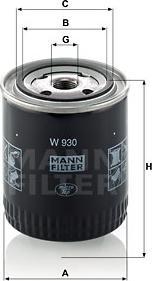 Mann-Filter W 930 - Filtro de aceite parts5.com