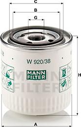 Mann-Filter W 920/38 - Oljni filter parts5.com