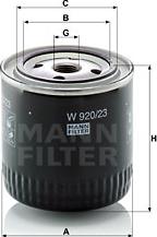 Mann-Filter W 920/23 - Oil Filter parts5.com