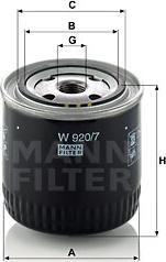 Mann-Filter W 920/7 - Olajszűrő parts5.com