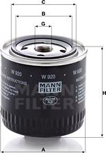 Mann-Filter W 920 - Φίλτρο λαδιού parts5.com