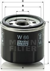 Mann-Filter W 66 - Filtro de aceite parts5.com