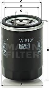 Mann-Filter W 610/1 - Yağ filtresi parts5.com