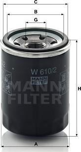 Mann-Filter W 610/2 - Filtre à huile parts5.com