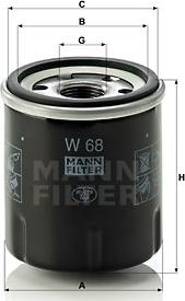 Mann-Filter W 68 - Filtre à huile parts5.com