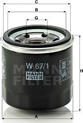 Mann-Filter W 67/1 - Φίλτρο λαδιού parts5.com