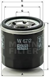 Mann-Filter W 67/2 - Маслен филтър parts5.com