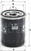 Mann-Filter W 67 - Olajszűrő parts5.com