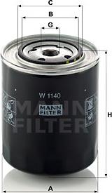 Mann-Filter W 1140 - Filtro de aceite parts5.com