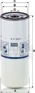 Mann-Filter W 11 020/1 - Oil Filter parts5.com