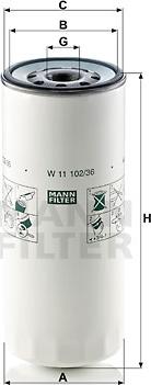 Mann-Filter W 11 102/36 - Olajszűrő parts5.com