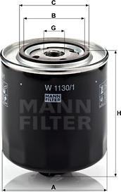 Mann-Filter W 1130/1 - Oil Filter parts5.com