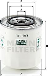 Mann-Filter W 1130/3 - Φίλτρο λαδιού parts5.com