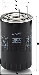 Mann-Filter W 840/2 - Filtro de aceite parts5.com