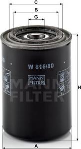 Mann-Filter W 816/80 - Filtro de aceite parts5.com