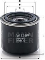 Mann-Filter W 811/83 - Öljynsuodatin parts5.com