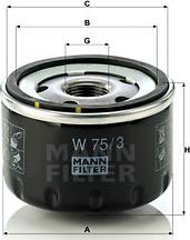 Mann-Filter W 75/3 - Öljynsuodatin parts5.com