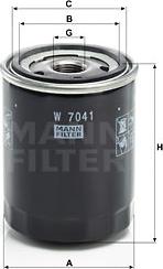 Mann-Filter W 7041 - Filtro de aceite parts5.com