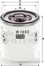 Mann-Filter W 7050 - Filtro de aceite parts5.com