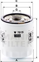 Mann-Filter W 7015 - Filtre à huile parts5.com