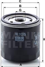 Mann-Filter W 7035 - Filtre à huile parts5.com