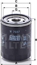 Mann-Filter W 7037 - Oljni filter parts5.com