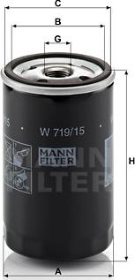 Mann-Filter W 719/15 - Φίλτρο λαδιού parts5.com