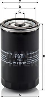 Mann-Filter W 719/12 - Φίλτρο λαδιού parts5.com