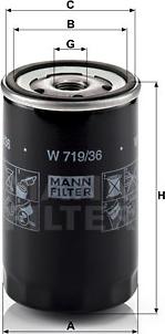 Mann-Filter W 719/36 - Φίλτρο λαδιού parts5.com