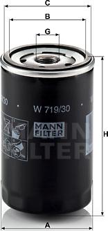 Mann-Filter W 719/30 - Filtre à huile parts5.com