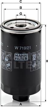 Mann-Filter W 719/21 - Φίλτρο λαδιού parts5.com