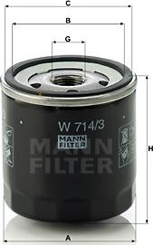 Mann-Filter W 714/3 - Filtre à huile parts5.com