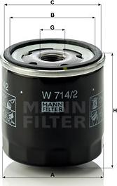 Mann-Filter W 714/2 - Маслен филтър parts5.com