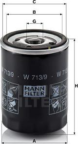 Mann-Filter W 713/9 - Oil Filter parts5.com