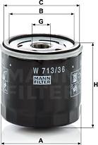 Mann-Filter W 713/36 - Маслен филтър parts5.com