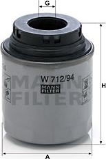 Mann-Filter W 712/94 - Φίλτρο λαδιού parts5.com