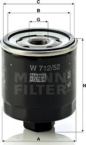 Mann-Filter W 712/52 - Маслен филтър parts5.com