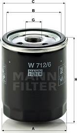 Mann-Filter W 712/6 - Φίλτρο λαδιού parts5.com