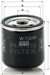 Mann-Filter W 712/80 - Filtre à huile parts5.com