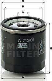 Mann-Filter W 712/83 - Filtre à huile parts5.com