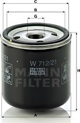 Mann-Filter W 712/21 - Filtre à huile parts5.com