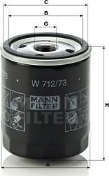 Mann-Filter W 712/73 - Oil Filter parts5.com